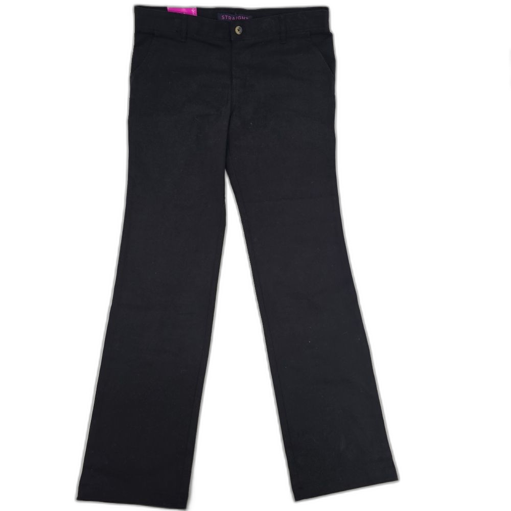 French Toast Black Straight Leg Pants Adjustable Waist Size 18 NWT